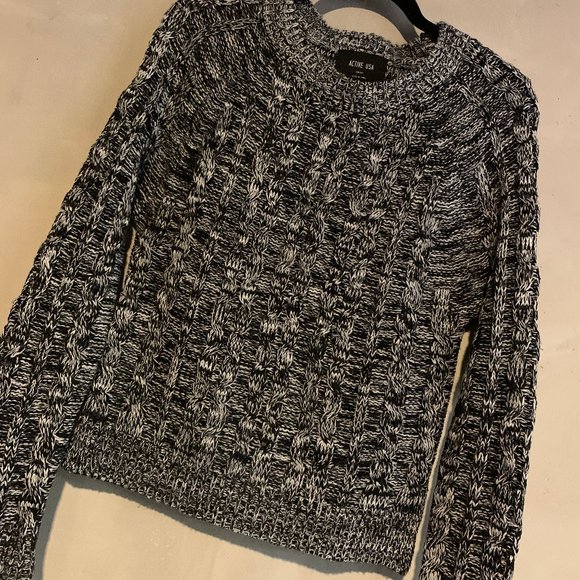 Active USA Black Marled Cable-Knit Sweater - Picture 6 of 12
